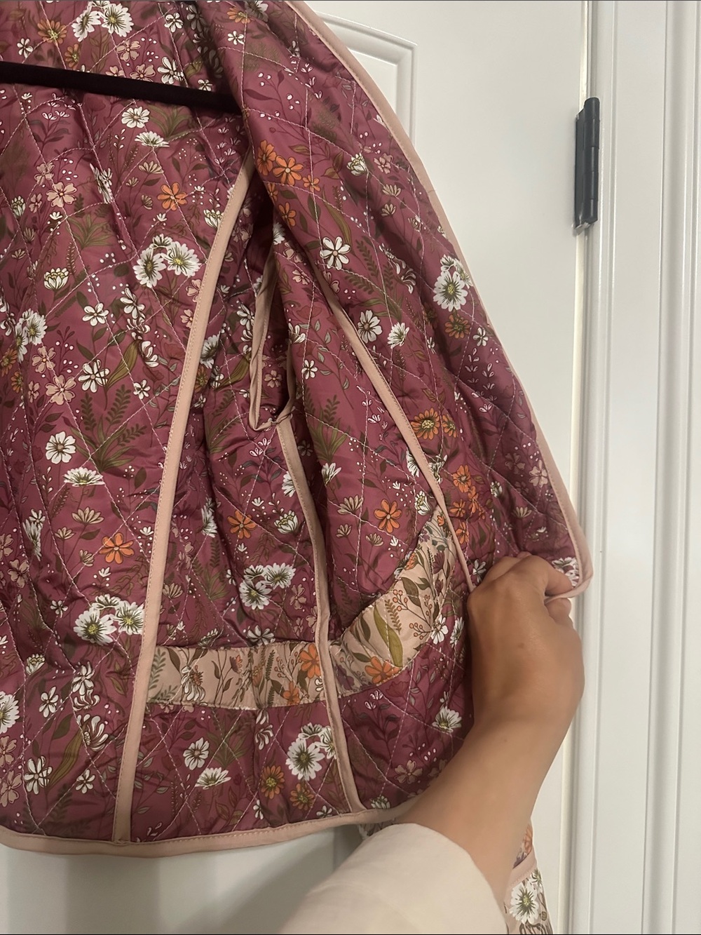 Quilted Floral reversibal lightweight Jacket - Pink - Picture 5 of 8